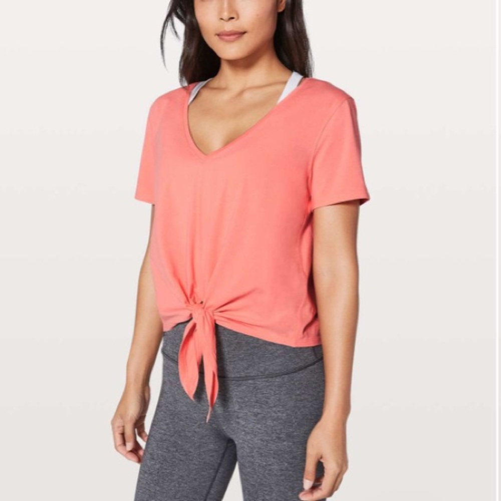 Lululemon Knot Gonna Fly V Neck Tee T Shirt S M 6